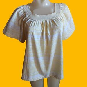 Small Vintage Single Stitch T-shirt Women's Square Neck Butterfly Sleeve Boho